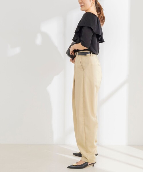 NOLLEY’S(ノーリーズ)の「ウォッシャブルタックバレルチノパンツ(チノパンツ・レディース・カーキ/ベージュ・36/38)」の14枚目の写真
