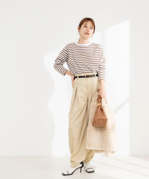 NOLLEY’S(ノーリーズ)の「ウォッシャブルタックバレルチノパンツ(チノパンツ・レディース・カーキ/ベージュ・36/38)」の18枚目の写真