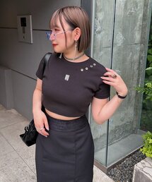 Mavie..7 | 【Mavie..7】刺繍アイレットTee(Tシャツ/カットソー)