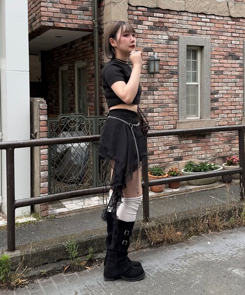 Mavie..7(メヴィセットゥ)の「【Mavie..7】刺繍アイレットTee(Tシャツ/カットソー・レディース・ブラック/オフホワイト・FREE)」の3枚目の写真