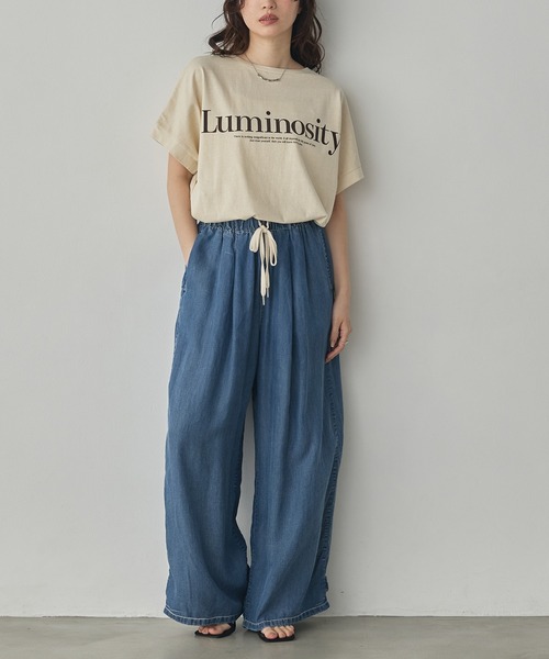 hunch(ハンチ)の「製品染め ピグメント ロゴTシャツ(Tシャツ/カットソー・レディース・チャコール/ライトベージュ/レッド・FREE)」の20枚目の写真