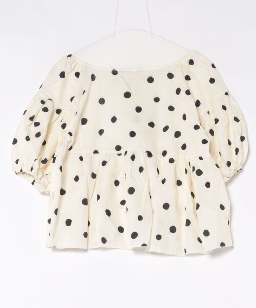 Ritzy(リッツィー)の「ドット柄・バルーンスリーブ半袖ブラウス(シャツ/ブラウス・レディース・ホワイト・LARGE/MEDIUM)」の5枚目の写真