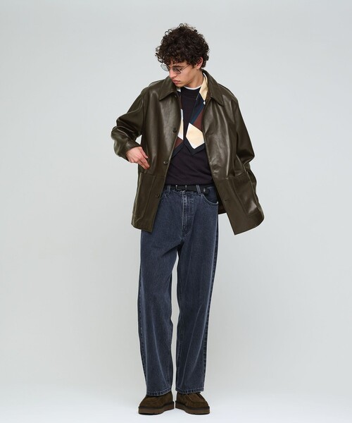 green label relaxing(グリーンレーベルリラクシング)の「ラムレザー カバーオール(カバーオール・メンズ・ブラック/ダークブラウン・M/L)」の7枚目の写真