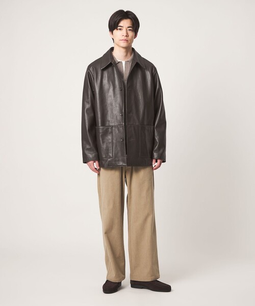 green label relaxing(グリーンレーベルリラクシング)の「ラムレザー カバーオール(カバーオール・メンズ・ブラック/ダークブラウン・M/L)」の10枚目の写真