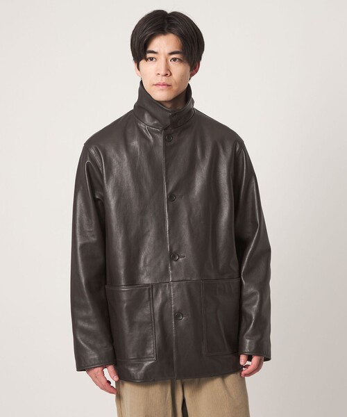 green label relaxing(グリーンレーベルリラクシング)の「ラムレザー カバーオール(カバーオール・メンズ・ブラック/ダークブラウン・M/L)」の11枚目の写真