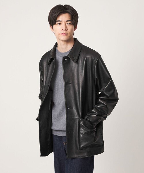 green label relaxing(グリーンレーベルリラクシング)の「ラムレザー カバーオール(カバーオール・メンズ・ブラック/ダークブラウン・M/L)」の12枚目の写真