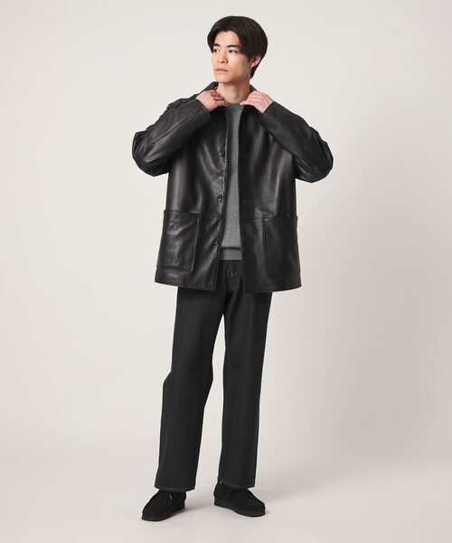 green label relaxing(グリーンレーベルリラクシング)の「ラムレザー カバーオール(カバーオール・メンズ・ブラック/ダークブラウン・M/L)」の13枚目の写真
