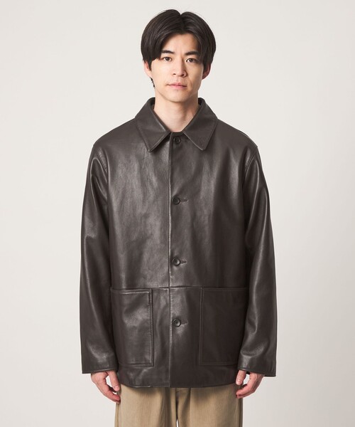 green label relaxing(グリーンレーベルリラクシング)の「ラムレザー カバーオール(カバーオール・メンズ・ブラック/ダークブラウン・M/L)」の15枚目の写真
