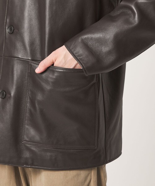 green label relaxing(グリーンレーベルリラクシング)の「ラムレザー カバーオール(カバーオール・メンズ・ブラック/ダークブラウン・M/L)」の20枚目の写真