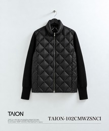 【TAION(タイオン)】〈メンズ〉シティ ハイネックフルジップ カシミヤスリーブ ダウンジャケット