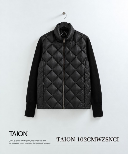 TAION(タイオン)の「【TAION(タイオン)】〈メンズ〉シティ ハイネックフルジップ カシミヤスリーブ ダウンジャケット(ダウンジャケット/コート・メンズ・ブラック・M/L)」の1枚目の写真
