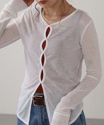 gleam（グリーム）の「gleam 前後2WAYシアーテレコカットソー 長袖（Tシャツ/カットソー）」