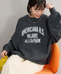 【WEB先行予約】[Americana/アメリカーナ] 別注 カレッジロゴプリント カットオフスウェット