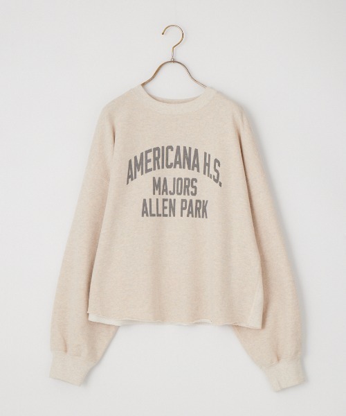AMERICANA（アメリカーナ）の「【WEB先行予約】[Americana/アメリカーナ] 別注 カレッジロゴプリント カットオフスウェット（スウェット・レディース・オートミール/レッド/スミクロ・ONESIZE）」の5枚目の写真