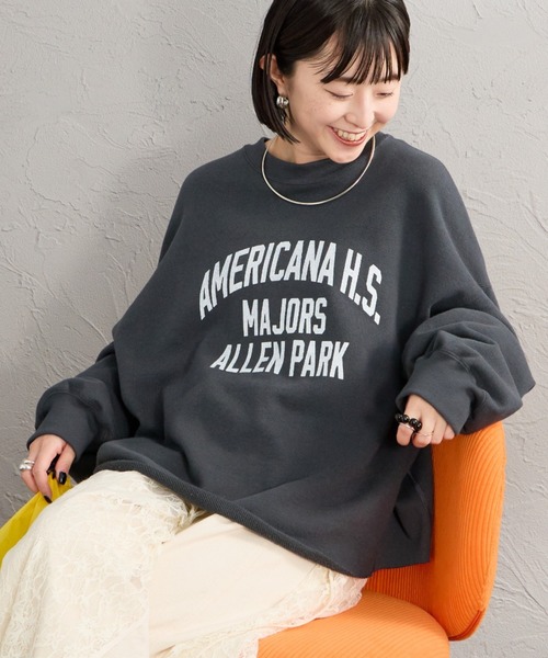 AMERICANA（アメリカーナ）の「【WEB先行予約】[Americana/アメリカーナ] 別注 カレッジロゴプリント カットオフスウェット（スウェット・レディース・オートミール/レッド/スミクロ・ONESIZE）」の16枚目の写真