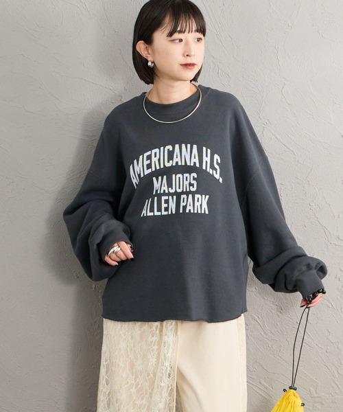 AMERICANA（アメリカーナ）の「【WEB先行予約】[Americana/アメリカーナ] 別注 カレッジロゴプリント カットオフスウェット（スウェット・レディース・オートミール/レッド/スミクロ・ONESIZE）」の17枚目の写真
