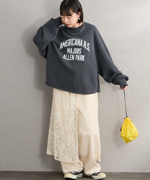 AMERICANA（アメリカーナ）の「【WEB先行予約】[Americana/アメリカーナ] 別注 カレッジロゴプリント カットオフスウェット（スウェット・レディース・オートミール/レッド/スミクロ・ONESIZE）」の20枚目の写真
