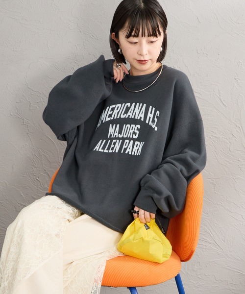 AMERICANA（アメリカーナ）の「【WEB先行予約】[Americana/アメリカーナ] 別注 カレッジロゴプリント カットオフスウェット（スウェット・レディース・オートミール/レッド/スミクロ・ONESIZE）」の15枚目の写真