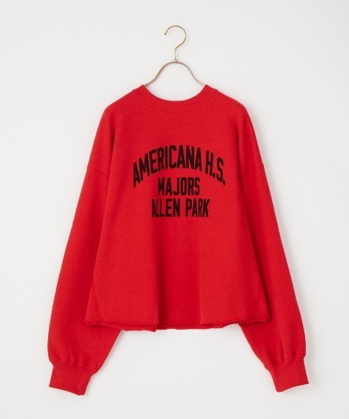 AMERICANA（アメリカーナ）の「【WEB先行予約】[Americana/アメリカーナ] 別注 カレッジロゴプリント カットオフスウェット（スウェット・レディース・オートミール/レッド/スミクロ・ONESIZE）」の6枚目の写真
