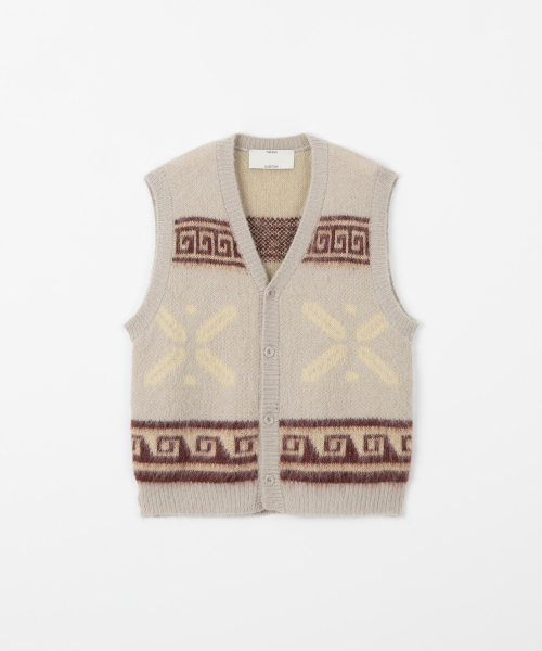 THEENDQUESTION(ジエンドクエスチョン)の「Mohair jacquard vest / BEIGE(ベスト・レディース・その他・FREE)」の1枚目の写真