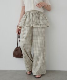 【WEB限定】エプロン風チェックパンツ