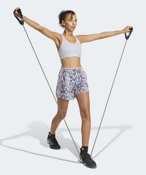 adidas（アディダス）の「ワークアウト エッセンシャルズ レオパード ベース ウーブンショーツ / ハーフパンツ / アディダス adidas（その他パンツ・レディース・パープル・X-LARGE/MEDIUM/SMALL/LARGE/XX-LARGE）」の5枚目の写真