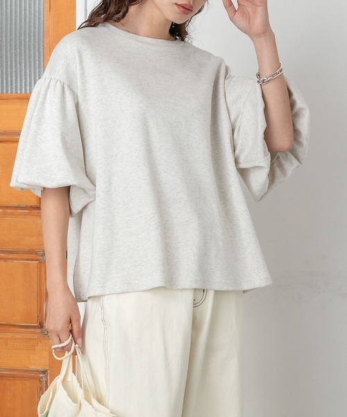 PICHI(ピイチ)の「バルーンスリーブTee(Tシャツ/カットソー・レディース・ブラック/オートミール/ホワイト・FREE)」の3枚目の写真