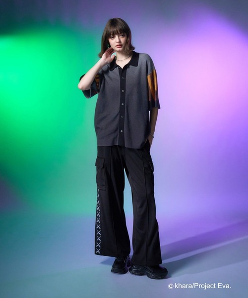 HARE(ハレ)の「【新世紀エヴァンゲリオン×HARE】A.T.フィールドニットシャツ(HARE)(ニット/セーター・メンズ・ブラック/パープル・FREE)」の10枚目の写真