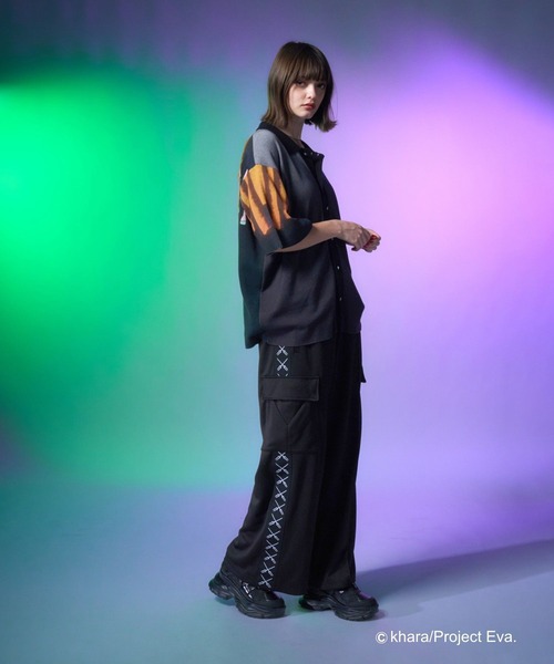HARE(ハレ)の「【新世紀エヴァンゲリオン×HARE】A.T.フィールドニットシャツ(HARE)(ニット/セーター・メンズ・ブラック/パープル・FREE)」の12枚目の写真