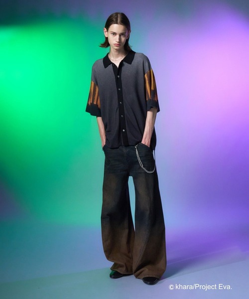 HARE(ハレ)の「【新世紀エヴァンゲリオン×HARE】A.T.フィールドニットシャツ(HARE)(ニット/セーター・メンズ・ブラック/パープル・FREE)」の15枚目の写真