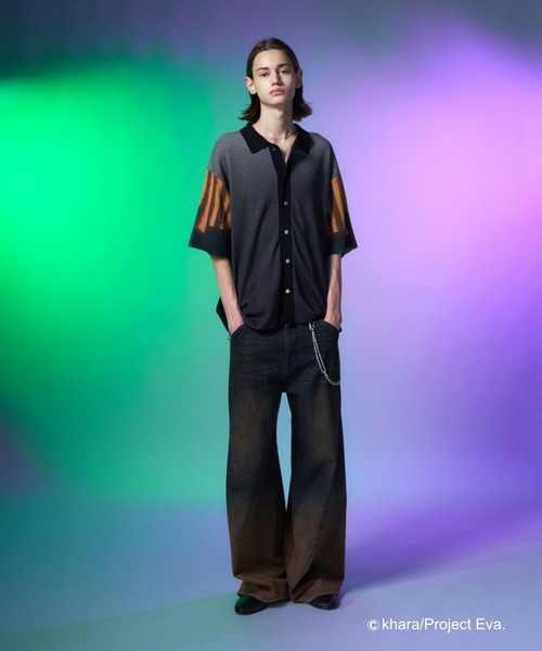 HARE(ハレ)の「【新世紀エヴァンゲリオン×HARE】A.T.フィールドニットシャツ(HARE)(ニット/セーター・メンズ・ブラック/パープル・FREE)」の16枚目の写真
