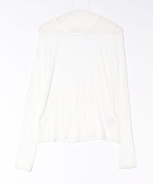 She's Closet(シーズクローゼット)の「長袖クルーネック透かし編みストレッチレースシアートップス(Tシャツ/カットソー・レディース・ブラック/ホワイト/ブラウン/アイボリー・FREE)」の22枚目の写真