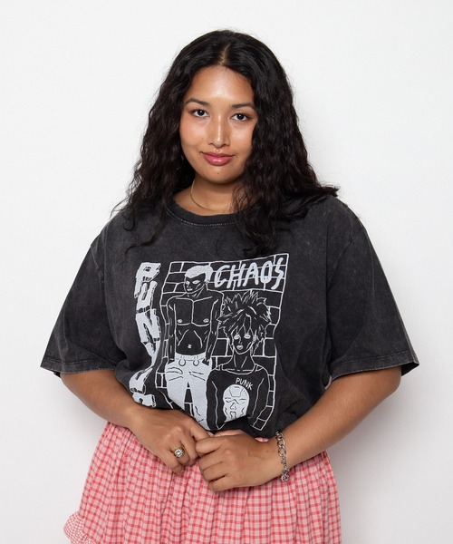 PUNYUS（プニュズ）の「【NEW SIZE】CHAOS Tシャツ（Tシャツ/カットソー・レディース・グレー/ブラック・3/4/1/5/2）」の2枚目の写真