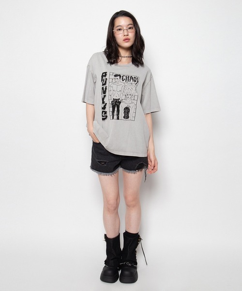 PUNYUS（プニュズ）の「【NEW SIZE】CHAOS Tシャツ（Tシャツ/カットソー・レディース・グレー/ブラック・3/4/1/5/2）」の5枚目の写真