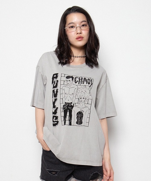 PUNYUS（プニュズ）の「【NEW SIZE】CHAOS Tシャツ（Tシャツ/カットソー・レディース・グレー/ブラック・3/4/1/5/2）」の4枚目の写真