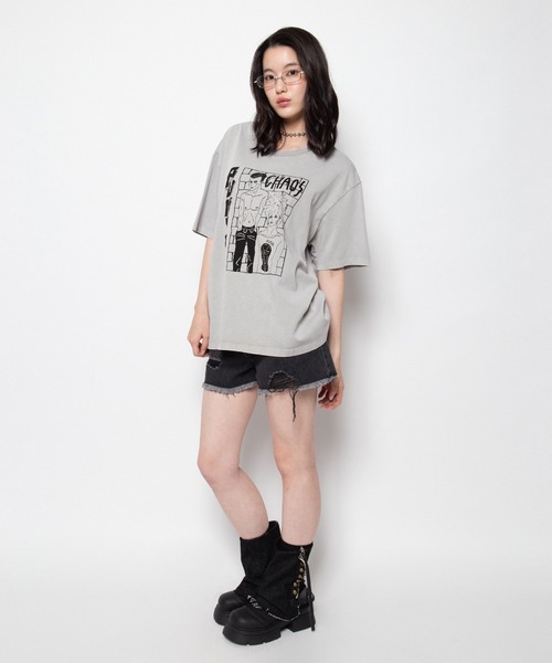 PUNYUS（プニュズ）の「【NEW SIZE】CHAOS Tシャツ（Tシャツ/カットソー・レディース・グレー/ブラック・3/4/1/5/2）」の6枚目の写真