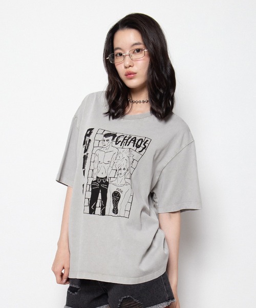 PUNYUS（プニュズ）の「【NEW SIZE】CHAOS Tシャツ（Tシャツ/カットソー・レディース・グレー/ブラック・3/4/1/5/2）」の3枚目の写真