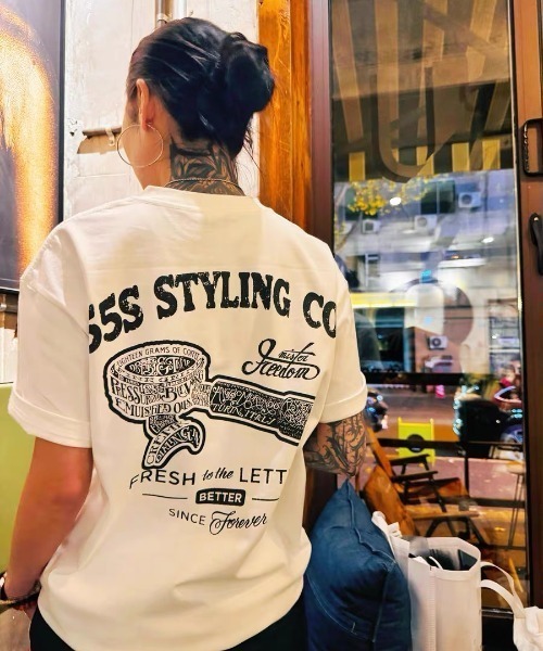 CELENA BEATS(セレナビーツ)の「バックポルタフィルタープリントTシャツ(Tシャツ/カットソー・メンズ・ホワイト/ブラック・L/M/S)」の4枚目の写真
