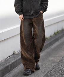 【NYS】コーティングデニム フロッキーデニム カーブパンツ ロングパンツ カーブストレートパンツ セットアップ対応