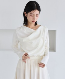 mysty woman | ドレープカットソー長袖 1077243(Tシャツ/カットソー)