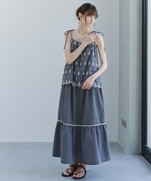 【tageechita】エンブロイダリーギンガム ティアードキャミワンピース