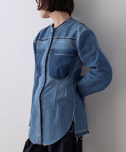 Whim Gazette（ウィムガゼット）の「【LITKOVSKA】別注FITTED DENIM JACKET（デニムジャケット・レディース・ブルー・34）」の4枚目の写真