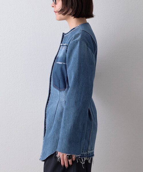 Whim Gazette（ウィムガゼット）の「【LITKOVSKA】別注FITTED DENIM JACKET（デニムジャケット・レディース・ブルー・34）」の6枚目の写真