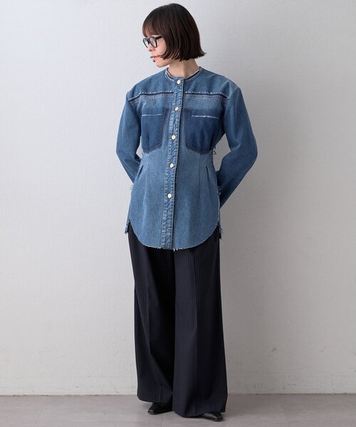 Whim Gazette（ウィムガゼット）の「【LITKOVSKA】別注FITTED DENIM JACKET（デニムジャケット・レディース・ブルー・34）」の12枚目の写真