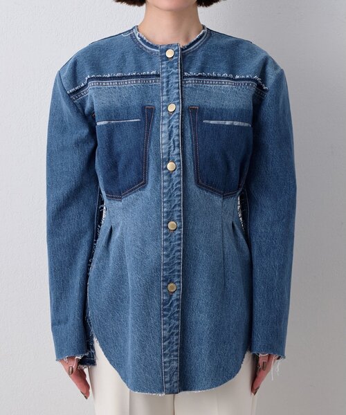 Whim Gazette（ウィムガゼット）の「【LITKOVSKA】別注FITTED DENIM JACKET（デニムジャケット・レディース・ブルー・34）」の13枚目の写真