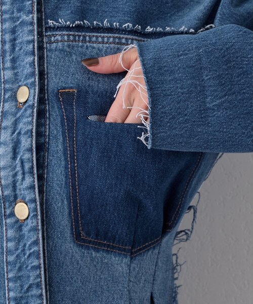 Whim Gazette（ウィムガゼット）の「【LITKOVSKA】別注FITTED DENIM JACKET（デニムジャケット・レディース・ブルー・34）」の18枚目の写真