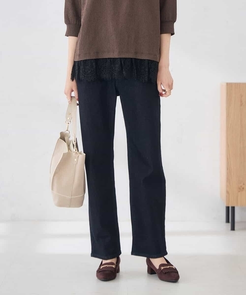 a.v.v(アーヴェヴェ)の「ストレッチデニムストレートパンツ(その他パンツ・レディース・チャコールグレー/ブルー/ネイビー・40/38/34/42/36)」の2枚目の写真