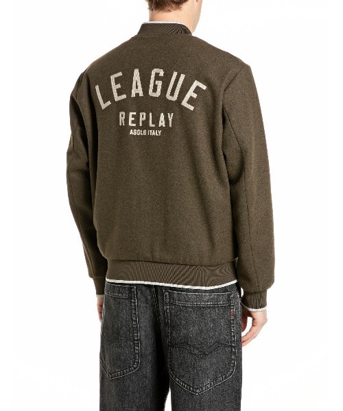 REPLAY(リプレイ)の「ウールブレンド バーシティジャケット(スタジャン・メンズ・ネイビー・SMALL/MEDIUM/LARGE)」の2枚目の写真