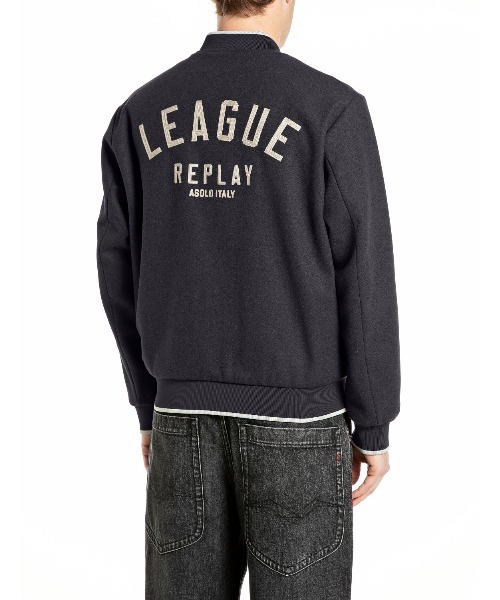 REPLAY(リプレイ)の「ウールブレンド バーシティジャケット(スタジャン・メンズ・ネイビー・SMALL/MEDIUM/LARGE)」の6枚目の写真
