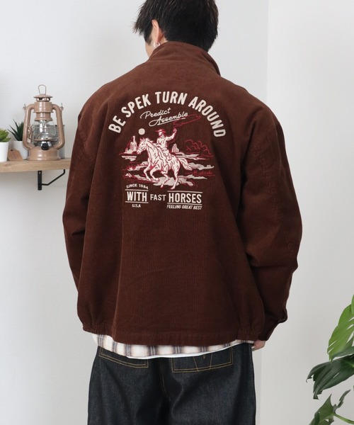 POWER TO THE PEOPLE(パワートゥーザピープル)の「コーデュロイ刺繍スタンドジャケット(ブルゾン・メンズ・ブラウン/ネイビー/マスタード・MEDIUM/LARGE/X-LARGE)」の11枚目の写真